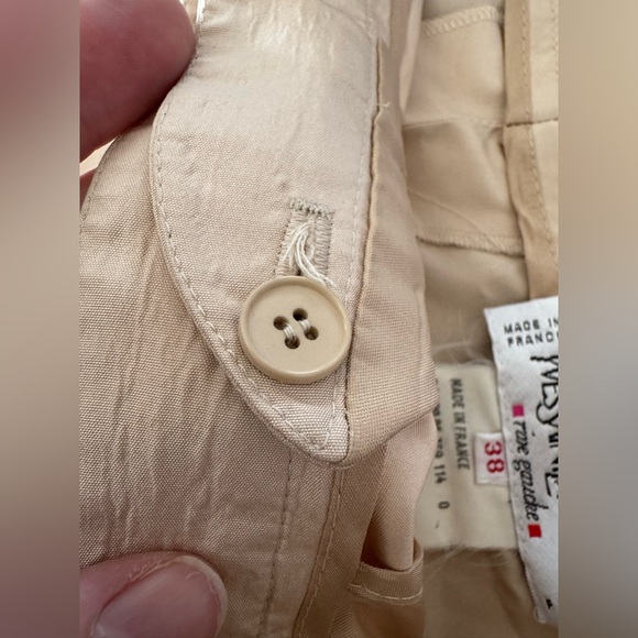 Yves Saint Laurent Ivory Silk Wide Leg Slacks Size 38 VTG (Fits ~26x27.5) - Picture 11 of 14